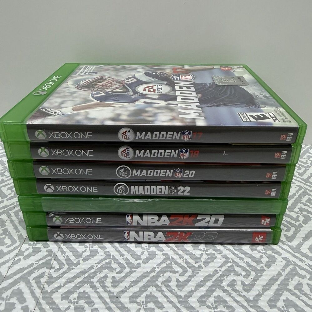 Xbox One Sports Game Lot Bundle - Madden 17 18 20 22 & NBA 2K20 2K22 CIB